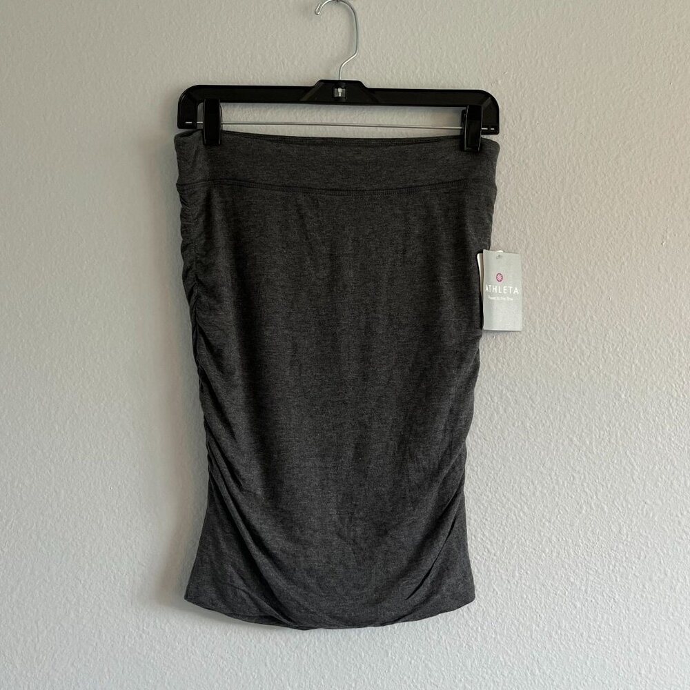 Fabletics Solstice Bodycon Ruched Side Elastic Waist Skirt Modal Wool Gray XS‎